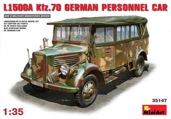 Miniart 35147 L1500A Kfz.70 German Personnel Car (1:35)
