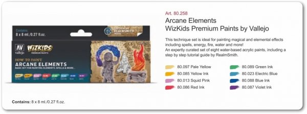 Vallejo 80258 Wizkids Arcane Elements Set 8x8ml