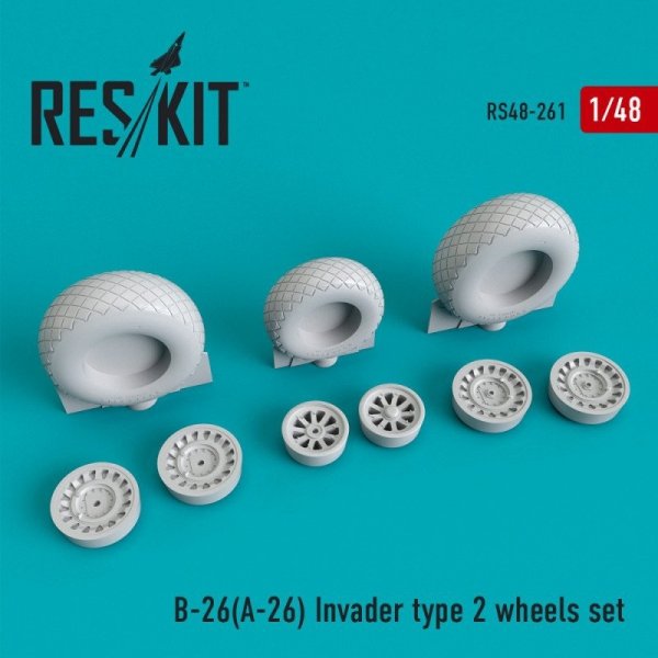 RESKIT RS48-0261 B-26 (A-26)  Invader type 2 wheels set 1/48