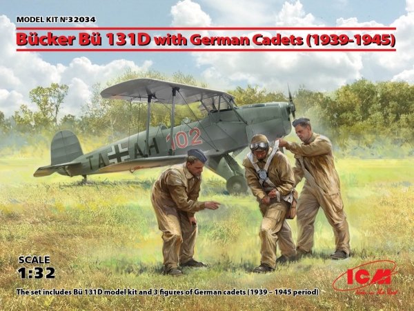ICM 32034 Bücker Bü 131D w/German Cadets (1939-1945) 1/32