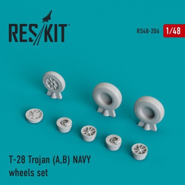 RESKIT RS48-0206 T-28 Trojan (A,B) NAVY wheels set 1/48