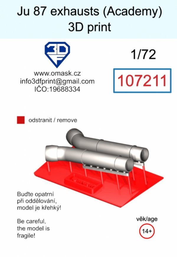 Omask 107211 Ju 87 exhaust (Academy) 3D print 1/72