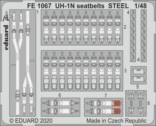 Eduard FE1067 UH-1N seatbelts STEEL KITTY 1/48 HAWK