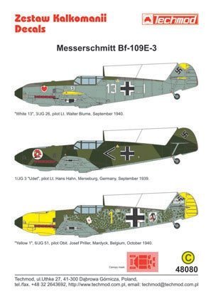 Techmod 48080 - Messerschmitt Bf 109E-3 (1:48)