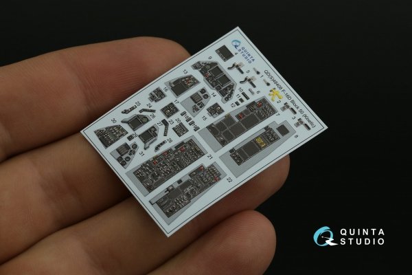 Quinta Studio QD48408 F-16D block 50 3D-Printed &amp; coloured Interior on decal paper (Kinetic 2022 tool) 1/48
