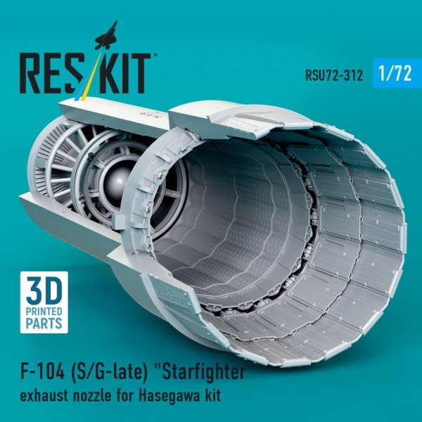 RESKIT RSU72-0312 F-104 (S/G-late) "Starfighter" exhaust nozzle for Hasegawa kit (3D Printed) 1/72