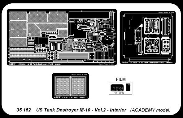 Aber 35152 Amerykanski niszczyciel czolgow M-10 cz.2 wnetrze (ACA) (1:35)