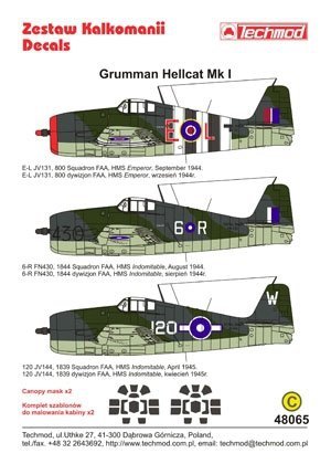 Techmod 48065 - Grumman Hellcat I (1:48)