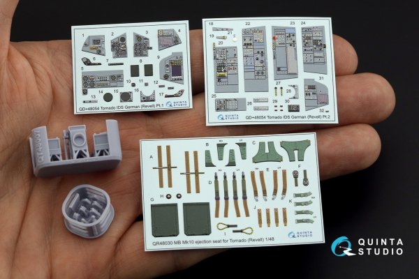 Quinta Studio QD+48054 Tornado IDS German 3D-Printed &amp; coloured Interior on decal paper (Revell) (with 3D-printed resin parts) 1/48
