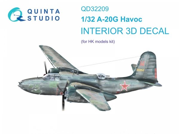 Quinta Studio QD32209 A-20G Havoc 3D-Printed coloured Interior on decal paper (HK Models) 1/32