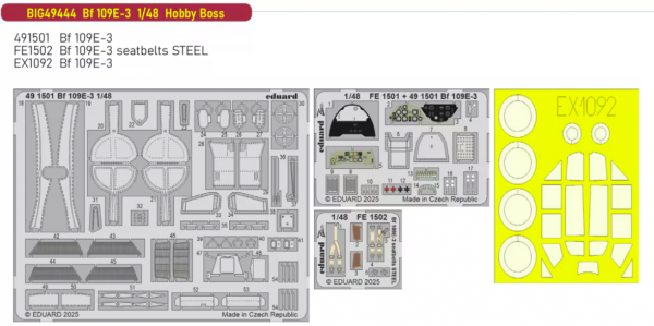 Eduard BIG49444 Bf 109E-3 Hobby Boss 1/48