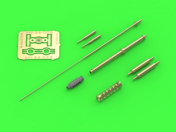 Master AM-35-002 AH-64 Apache - M230 Chain Gun barrel (30mm), Pitot Tubes and tail antenna (resin, PE and turned parts) 1:35