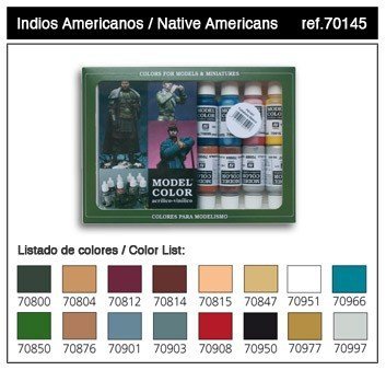 Vallejo 16 Model Color Set-Native Americans (70145)