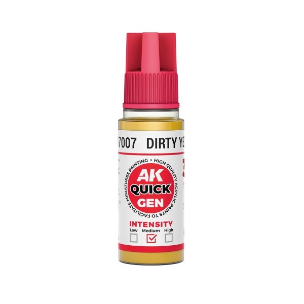 AK Interactive AK17007 DIRTY YELLOW – QUICK GEN COLOR 18ml