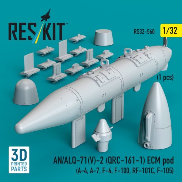 RESKIT RS32-0560 AN/ALQ-71(V)-2 (QRC-161-1) ECM pod (1pcs) (3D Printed) 1/32