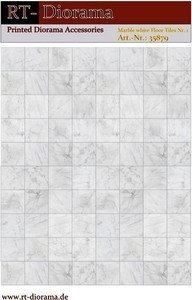 RT-Diorama 35879 Printed Accessories: Marble white Floor Tiles Nr.1 1/35
