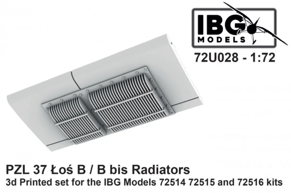 IBG 72U028 PZL 37 Łoś B/B bis Radiators - 3D Printed Set 1/72