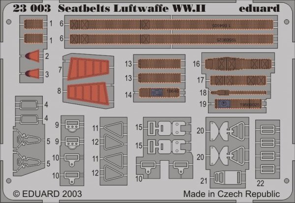 Eduard 23003 Seatbelts Luftwaffe WWII 1/24