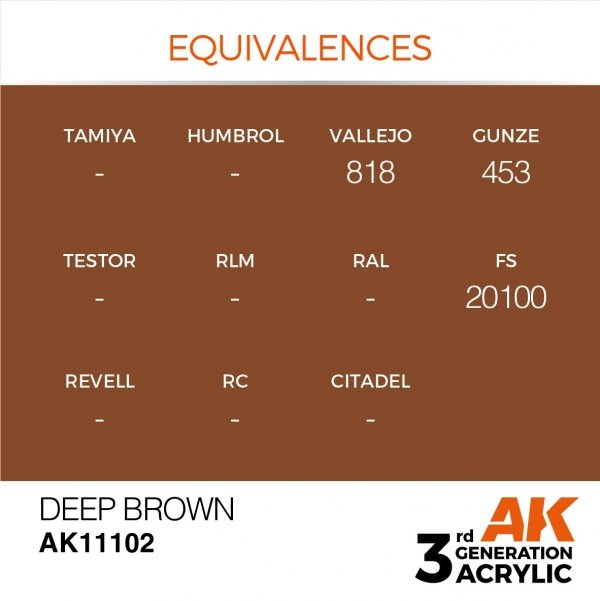 AK Interactive AK11102 DEEP BROWN – INTENSE 17ml