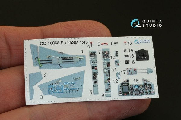 Quinta Studio QD48068 Su-25SM 3D-Printed &amp; coloured Interior on decal paper (for KP kit) 1/48