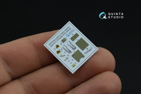 Quinta Studio QD72186 F-15C Early/J Early 3D-Printed &amp; coloured Interior on decal paper (Fine Molds) 1/72