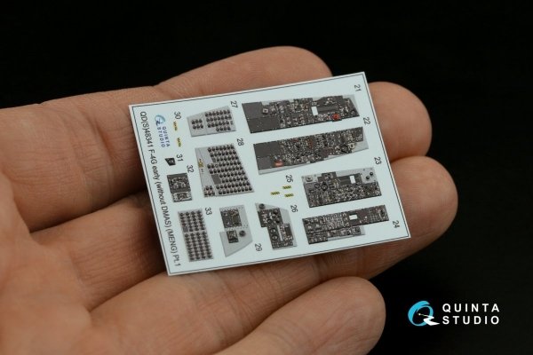 Quinta Studio QDS48341 F-4G early 3D-Printed &amp; coloured Interior on decal paper (Meng) (Small version) 1/48