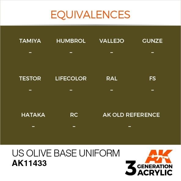 AK Interactive AK11433 US Olive Base Uniform 17ml