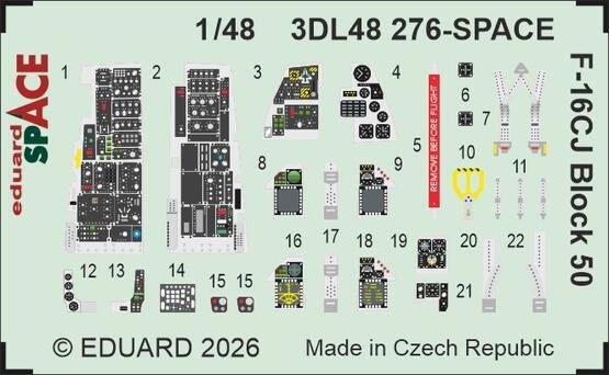 Eduard 3DL48276 F-16CJ Block 50 SPACE TAMIYA 1/48
