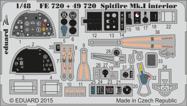 Eduard FE720 Spitfire Mk. I interior AIRFIX 1/48