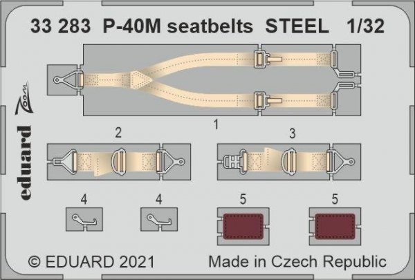 Eduard 33283 P-40M seatbelts STEEL TRUMPETER 1/32
