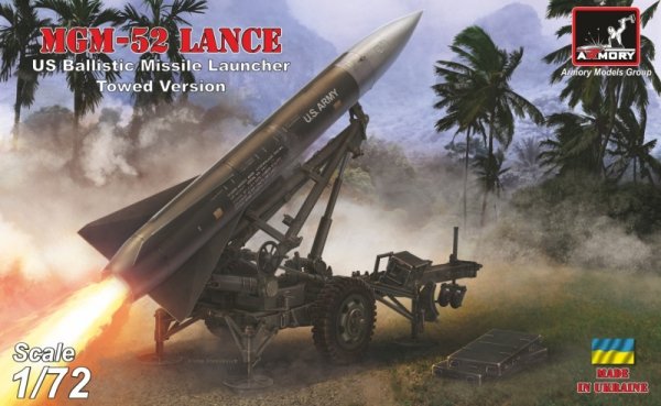 Armory Models 72432 MGM-52 Lance, US Tactical Ballistic Surface-to-Surface Missile on towed launcher 1/72