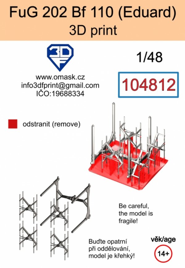 Omask 104812 FuG 202 pro Bf 110 (Eduard) 3D print 1/48