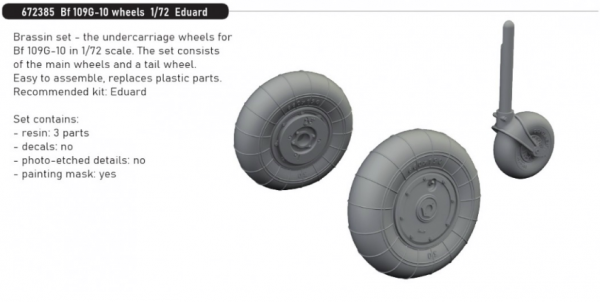 Eduard 672385 Bf 109G-10 wheels EDUARD 1/72