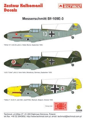 Techmod 32026 - Messerschmitt Bf 109E-3 (1:32)