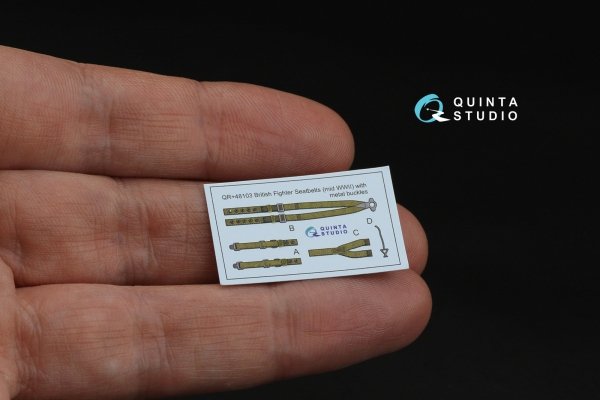 Quinta Studio QR+48103 British Fighter Seatbelts (mid WWII) (with metal buckles) (All kits) 1/48