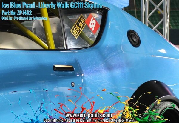 Zero Paints ZP-1402 - Ice Blue Pearl Paint for Liberty Walk GC111 Skyline (Ken Mary) 60ml