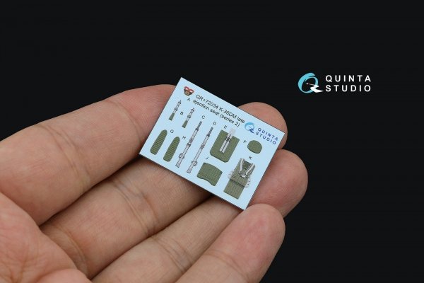 Quinta Studio QD+72157 Su-34 3D-Printed coloured Interior on decal paper (Trumpeter) (with 3D-printed resin part) 1/72