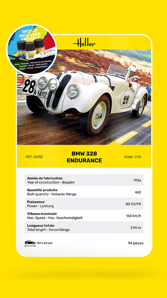 Heller 56782 STARTER KIT BMW 328 Endurance 1/24