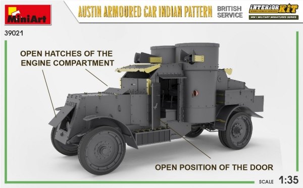 Miniart 39021 AUSTIN ARMOURED CAR INDIAN PATTERN. BRITISH SERVICE. INTERIOR KIT 1/35