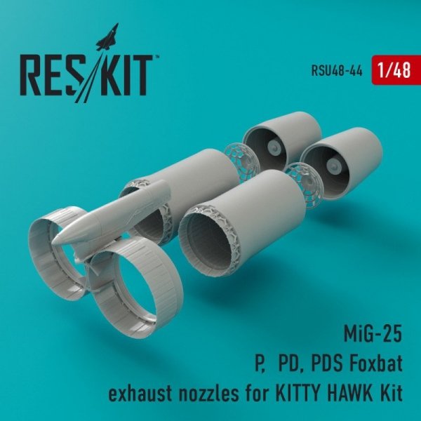RESKIT RSU48-0044 MiG-25 P, PD, PDS Foxbat exhaust nozzles for Kitty Hawk kit 1/48