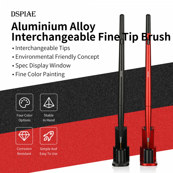 DSPIAE AT-FB02 Fine Brush With Replacable Point Tip - Green / Precyzyjny pędzel z wymienną końcówką