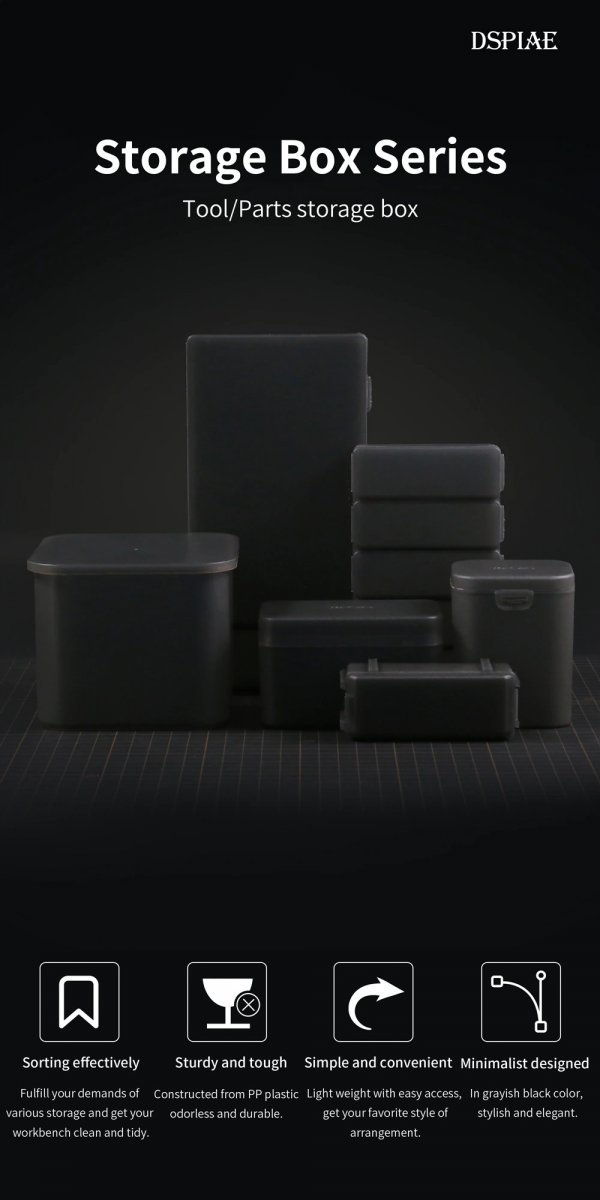 DSPIAE BOX-4 Black Plastic Accessory Storage Box 101x 69x 62 mm / Pojemnik na akcesoria