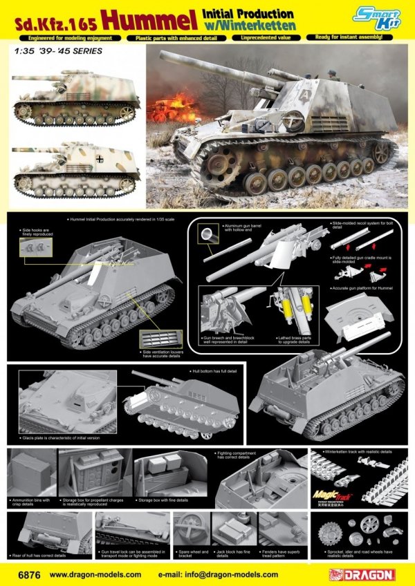 Dragon 6876 Sd.Kfz.165 Hummel Initial Production w/Winterketten 1/35