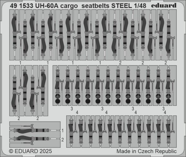Eduard 491533 UH-60A cargo seatbelts STEEL ICM 1/48