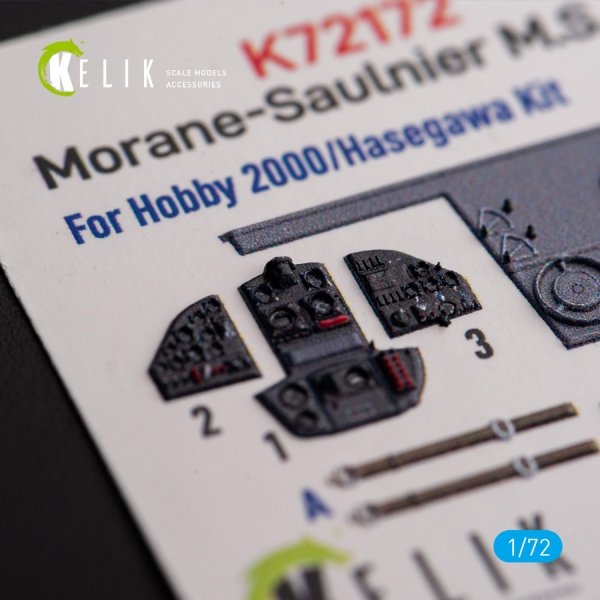 Kelik K72172 Morane-Saulnier M.S.406 - interior 3D decals for Hobby 2000/Hasegawa kit (1/72)