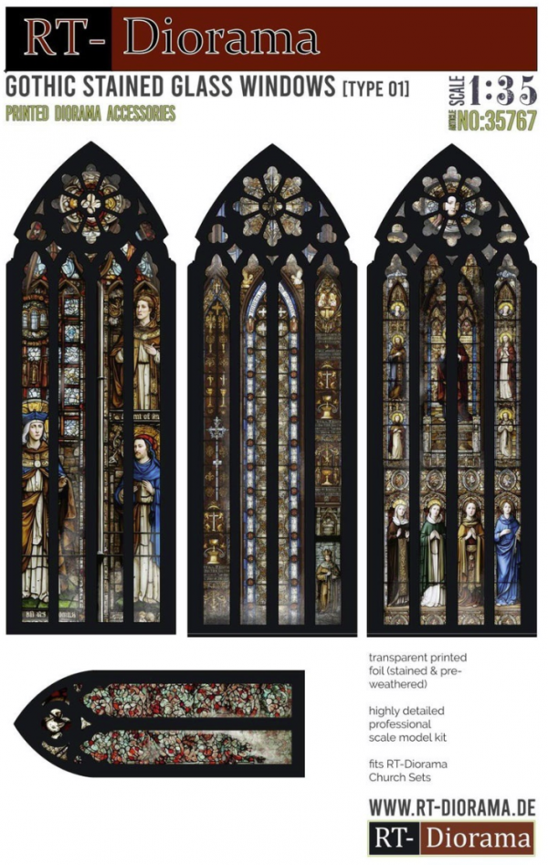 RT-Diorama 35767 Gothic stained glass Windows [Type 01] 1/35
