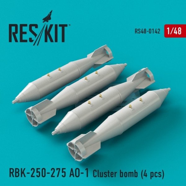 RESKIT RS48-0142 RBK-250-275 AO-1 Cluster bomb (4 pcs) 1/48