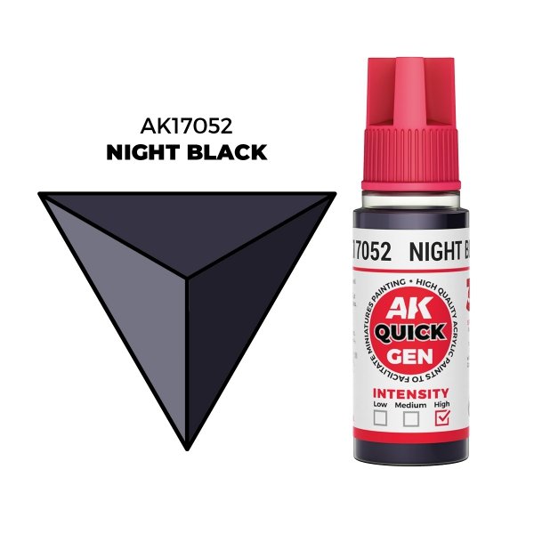 AK Interactive AK17052 NIGHT BLACK – QUICK GEN COLOR 18ml