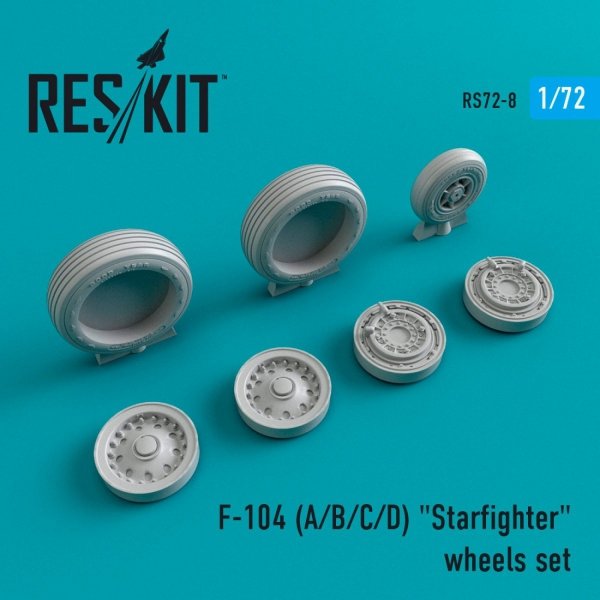 RESKIT RS72-0008 F-104 (A,B,C,D) &quot;STARFIGHTER&quot; WHEELS SET 1/72