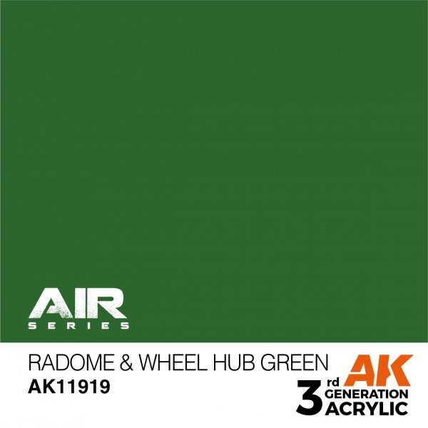 AK Interactive AK11919 RADOME &amp; WHEEL HUB GREEN – AIR 17ml